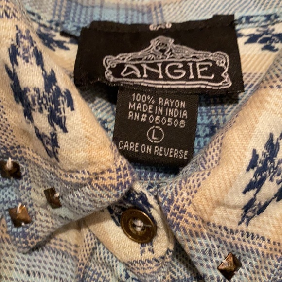 Lace Back Hi-Low Plaid Button Down Shirt - Picture 6 of 6